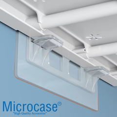 Microcase Güçlü Plastik Yapışkanlı Şeffaf Banyo Mutfak Dolap Raf Tutacağı Destek Aparatı  2 Adet AL5034