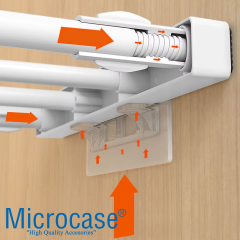 Microcase Güçlü Plastik Yapışkanlı Şeffaf Banyo Mutfak Dolap Raf Tutacağı Destek Aparatı  2 Adet AL5034