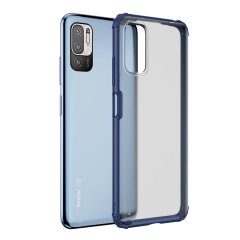 Microcase Xiaomi Redmi Note 10T 5G Luna Serisi Köşe Korumalı Sert Rubber Kılıf - Mavi