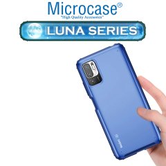 Microcase Xiaomi Redmi Note 10T 5G Luna Serisi Köşe Korumalı Sert Rubber Kılıf - Mavi