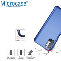 Microcase Xiaomi Redmi Note 10T 5G Luna Serisi Köşe Korumalı Sert Rubber Kılıf - Mavi