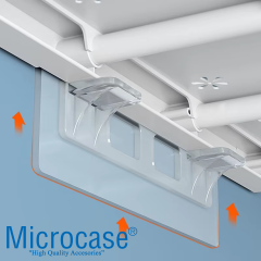 Microcase Güçlü Plastik Yapışkanlı Şeffaf Banyo Mutfak Dolap Raf Tutacağı Destek Aparatı 4 Adet AL5034