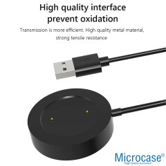 Microcase Xiaomi Watch S1 Active İçin USB Manyetik Şarj Cihazı Siyah - AL3004