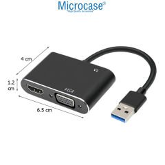 Microcase USB 3.0 HDMI-VGA-AUX Görüntü Aktarıcı Adaptör Çevirici AL4331
