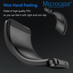 Microcase Xiaomi Redmi Note 12R 6.79 inch Brushed Carbon Fiber Silikon Kılıf - Siyah AL3332