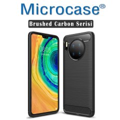 Microcase Huawei Mate 30 Brushed Carbon Fiber Silikon Kılıf - Siyah