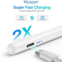 Microcase Universal Telefon Tablet iPad Beyaz Yumuşak Uçlu Stylus Pen Dokunmatik Kalem - AL4332 Beyaz
