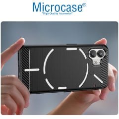 Microcase Nothing Phone 2 Brushed Carbon Fiber Silikon Kılıf - Siyah AL3332