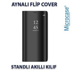 Microcase Xiaomi Mi Mix 3 Aynalı Kapak Flip Cover Kılıf Siyah