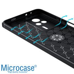 Microcase Xiaomi Redmi K60e Focus Serisi Yüzük Standlı Silikon Kılıf - Siyah AL3363