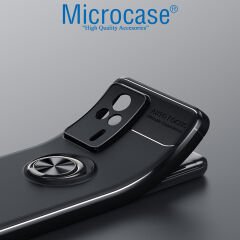 Microcase Xiaomi Redmi K60e Focus Serisi Yüzük Standlı Silikon Kılıf - Siyah AL3363