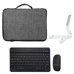 Microcase Honor Pad X8 10.1 inch Tablet Çanta + Bluetooth Klavye + Mouse + Tablet Standı - AL8112
