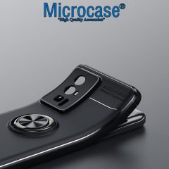 Microcase Xiaomi Redmi K60e Focus Serisi Yüzük Standlı Silikon Kılıf - Siyah AL3363
