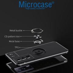 Microcase Xiaomi Redmi K60e Focus Serisi Yüzük Standlı Silikon Kılıf - Siyah AL3363