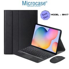 Microcase Samsung Galaxy Tab S6 Lite 2024 SM-P620 Bluetooth Touchpad Klavye + Bluetooth Mouse + Standlı Kılıf - BKK7