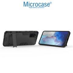 Microcase Samsung Galaxy S20 Plus Alfa Serisi Armor Standlı Perfect Koruma Kılıf - Siyah
