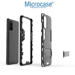 Microcase Samsung Galaxy S20 Plus Alfa Serisi Armor Standlı Perfect Koruma Kılıf - Siyah
