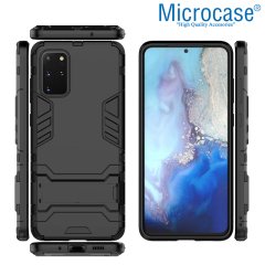 Microcase Samsung Galaxy S20 Plus Alfa Serisi Armor Standlı Perfect Koruma Kılıf - Siyah