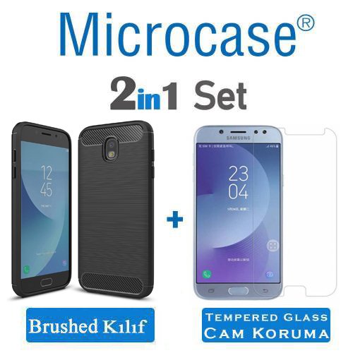 Microcase Samsung J5 Pro Brushed Silikon Kılıf + Ekran Koruma