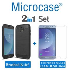 Microcase Samsung J5 Pro Brushed Silikon Kılıf + Ekran Koruma