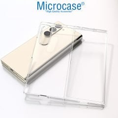 Microcase Samsung Galaxy Z Fold 6  Için Sert Kristal Kapaklı Kılıf Şeffaf- AL3157
