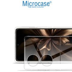 Microcase Huawei Pocket 2   Için Sert Kristal Kapaklı Kılıf Şeffaf- AL3157