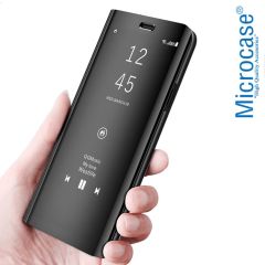 Microcase Xiaomi Poco F2 Pro / K30 Pro Aynalı Kapak Clear View Flip Cover Mirror Kılıf - Siyah