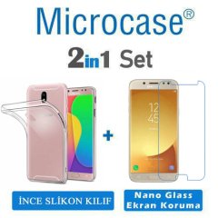 Microcase Samsung J5 Pro İnce Silikon Kılıf + Ekran Koruma