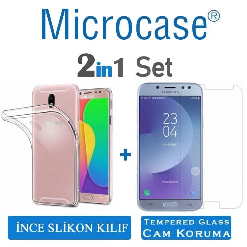 Microcase Samsung J5 Pro İnce Silikon Kılıf + Ekran Koruma