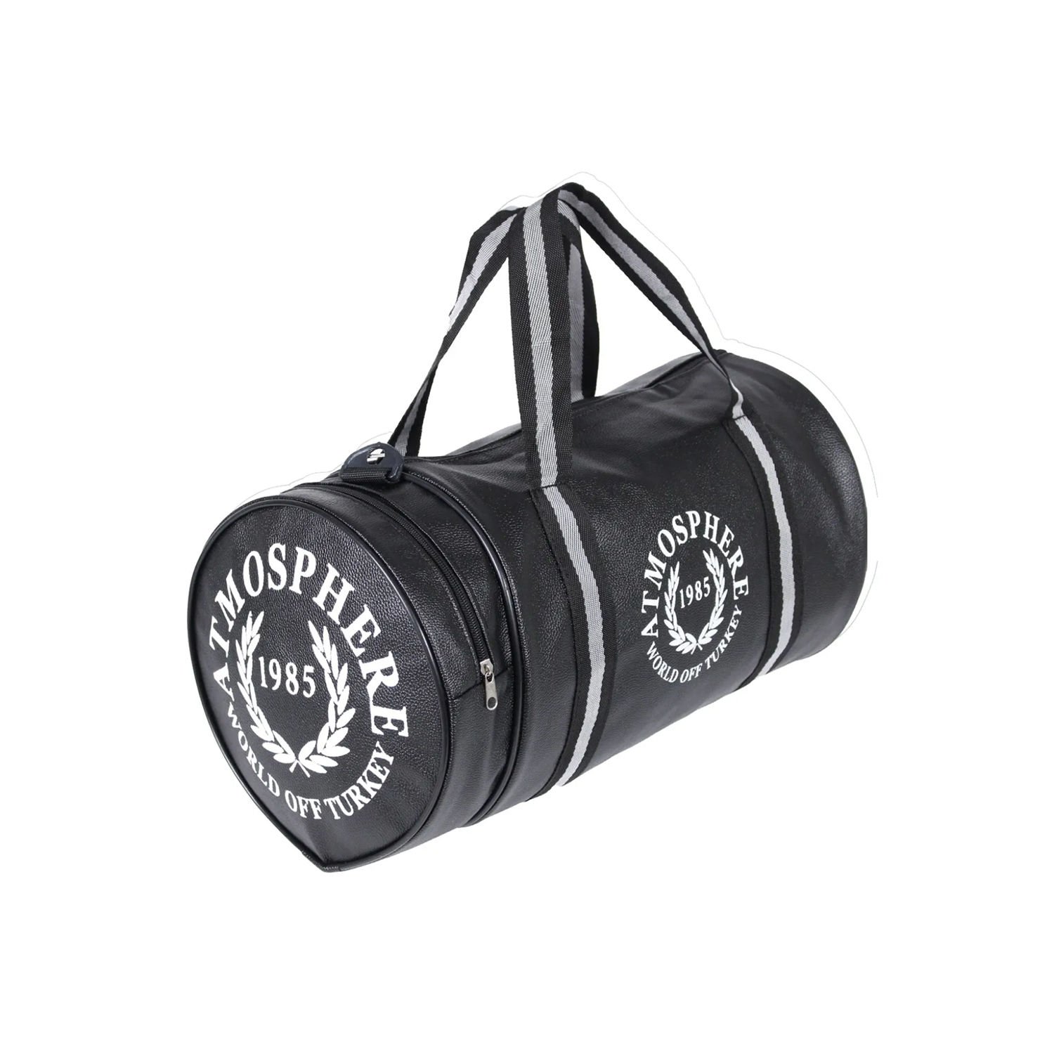 Microcase Unisex Suni Deri El Tutacaklı ve Omuz Askılıklı 2 Gözlü Geniş Hacimli Seyahat Fitness ve Spor Çantası Siyah AL4348