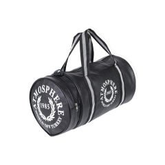 Microcase Unisex Suni Deri El Tutacaklı ve Omuz Askılıklı 2 Gözlü Geniş Hacimli Seyahat Fitness ve Spor Çantası Siyah AL4348