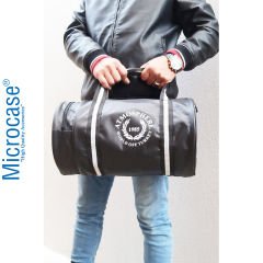 Microcase Unisex Suni Deri El Tutacaklı ve Omuz Askılıklı 2 Gözlü Geniş Hacimli Seyahat Fitness ve Spor Çantası Siyah AL4348