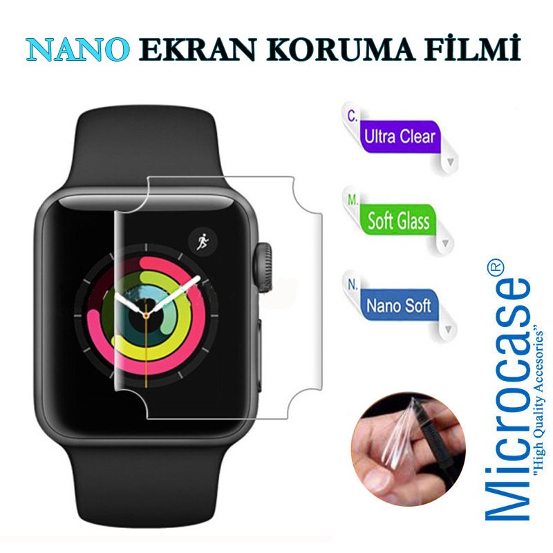 Microcase Apple Watch Series 5 44 mm Tempered Glass Cam Koruma