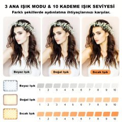 Microcase Şarjlı Çok Fonksiyonlu Ayarlanabilir RGB Ürün Çekim Işığı Softbox Fotoğraf Stüdyo Aydınlatması Cep Ledi AL4965