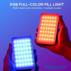 Microcase Şarjlı Çok Fonksiyonlu Ayarlanabilir RGB Ürün Çekim Işığı Softbox Fotoğraf Stüdyo Aydınlatması Cep Ledi AL4965