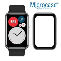 Microcase Huawei Watch Fit SE Tam Kaplayan Kavisli Ekran Koruyucu 3D Pet Film - Siyah AL3385