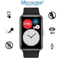 Microcase Huawei Watch Fit SE Tam Kaplayan Kavisli Ekran Koruyucu 3D Pet Film - Siyah AL3385