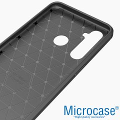 Microcase Realme 6i - Realme 5 - Realme 5i Brushed Carbon Fiber Silikon Kılıf - Siyah