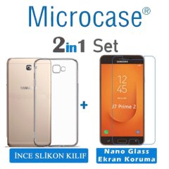 Microcase Samsung J7 Prime 2 İnce Silikon Kılıf + Ekran Koruma