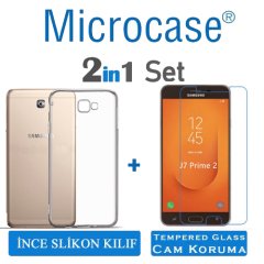 Microcase Samsung J7 Prime 2 İnce Silikon Kılıf + Ekran Koruma
