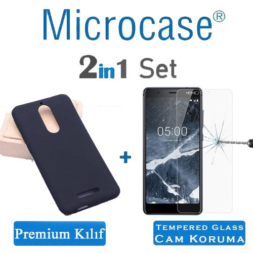 Microcase Nokia 5.1 Premium Matte Silikon Kılıf + Ekran Koruma