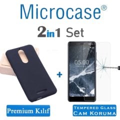 Microcase Nokia 5.1 Premium Matte Silikon Kılıf + Ekran Koruma