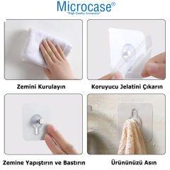 Microcase Güçlü Plastik  Yapışkanlı  Hanger   Banyo Mutfak Eşya  Vb. Ürün  Askılığı AL4465- 1 Adet