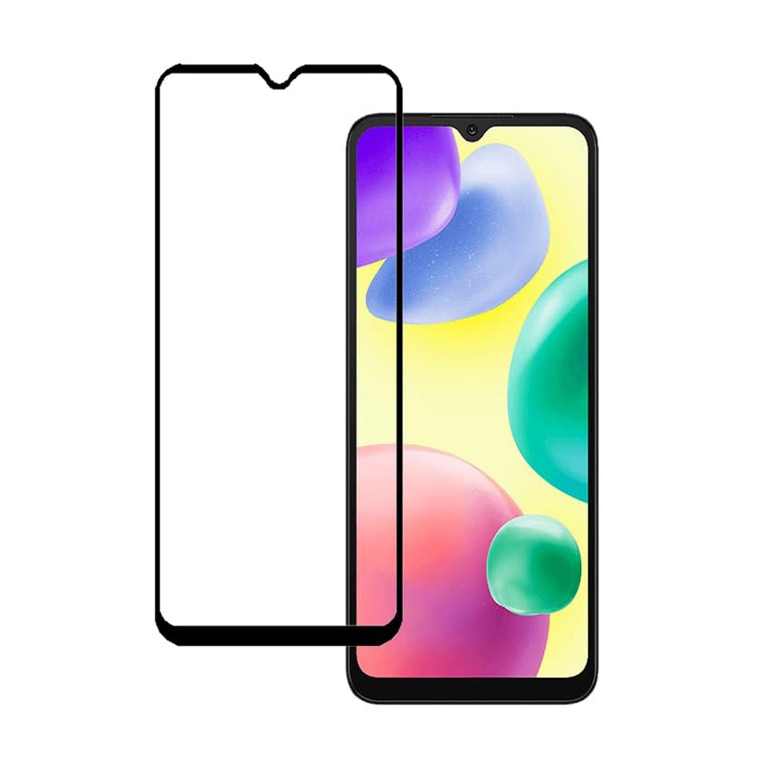 Microcase Xiaomi Redmi 10A Tam Kaplayan Çerçeveli Tempered Ekran Koruyucu - Siyah AL3276