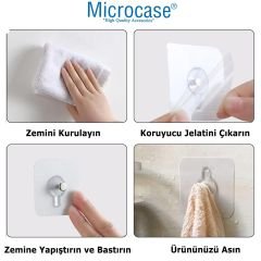 Microcase Güçlü Plastik  Yapışkanlı  Hanger   Banyo Mutfak Eşya  Vb. Ürün  Askılığı AL4465- 2 Adet