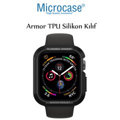 Microcase Apple Watch Seri 4 - 5 40 mm Armor TPU Silikon Kılıf - Siyah
