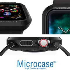 Microcase Apple Watch Seri 4 - 5 40 mm Armor TPU Silikon Kılıf - Siyah