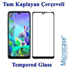 Microcase LG Q60 2019 Tam Kaplayan Çerçeveli Tempered Cam - Siyah