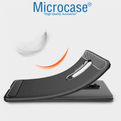 Microcase OnePlus 8 Pro Brushed Carbon Fiber Silikon Kılıf - Siyah