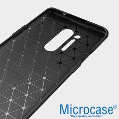 Microcase OnePlus 8 Pro Brushed Carbon Fiber Silikon Kılıf - Siyah